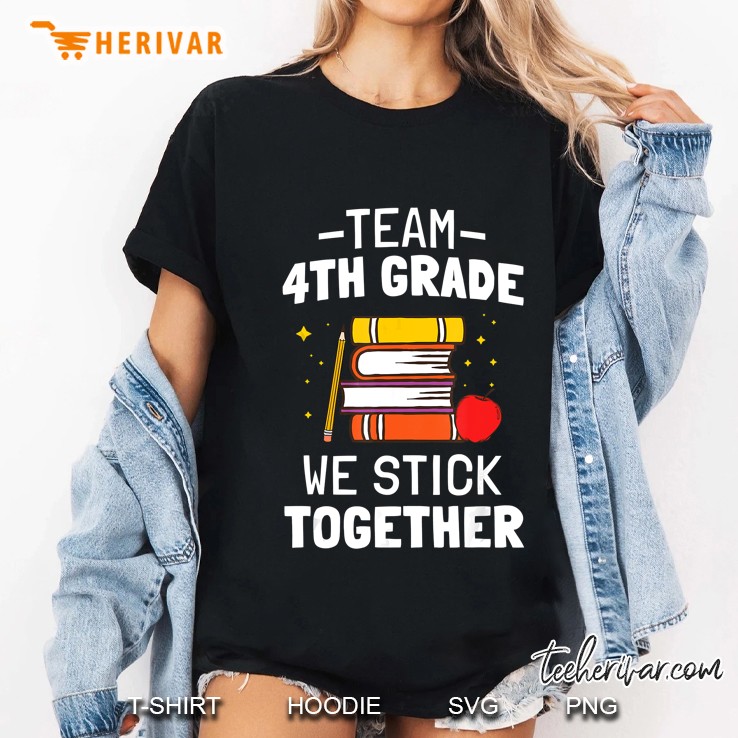 Team 4th Grade We Stick Together Books Version Ladies Tee