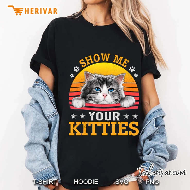 Show Me Your Kitties Sunset Vintage Ladies Tee