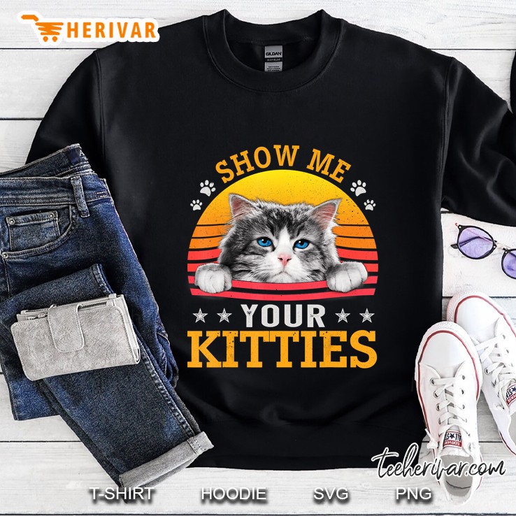 Show Me Your Kitties Sunset Vintage Sweatshirt