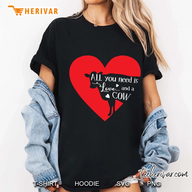 All You Need Is Love And A Cow Heart Version Ladies Tee