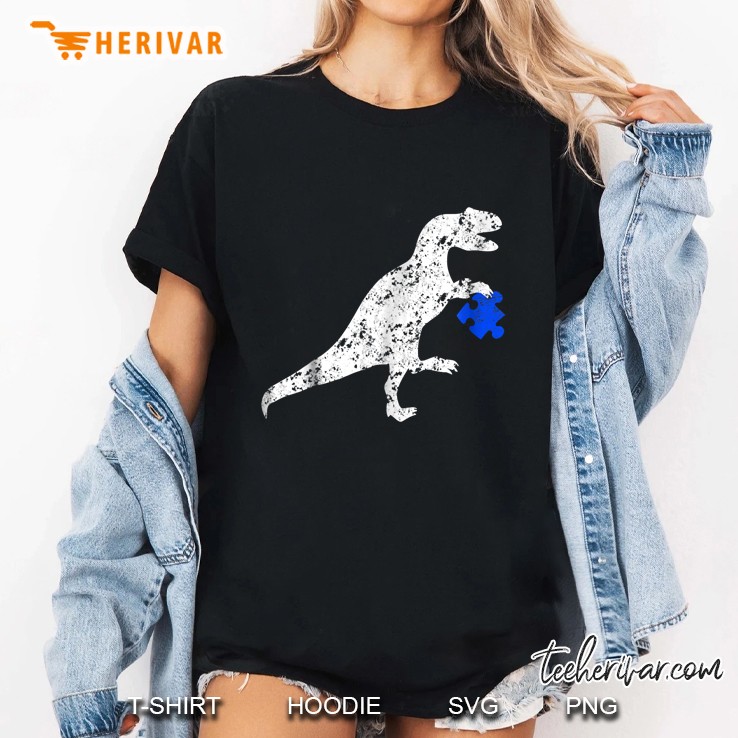 Autism Awareness Dino T Rex Version Ladies Tee