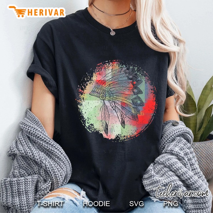 Native American Headdress Vintage Version Ladies Tee