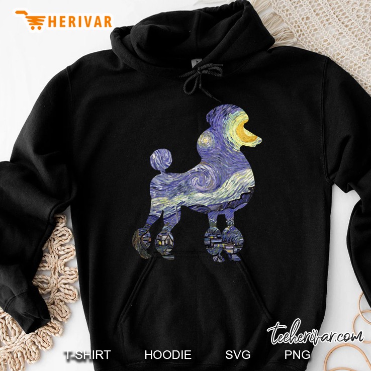 Starry Night Van Gogh Poodle Silhouette Hoodie