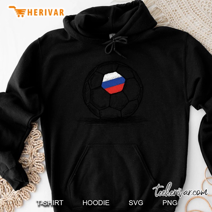 Russian Flag On Soccer Ball Hoodie