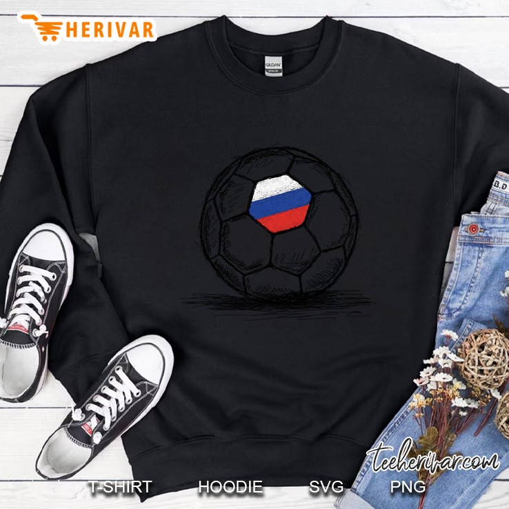Russian Flag On Soccer Ball Sweatshirt