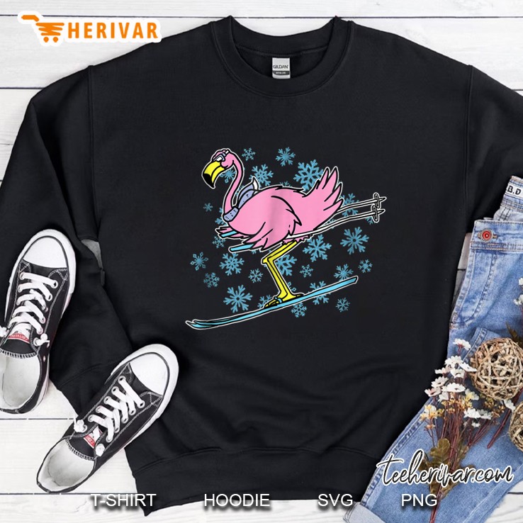 Skiing Flamingo Sweatshirt