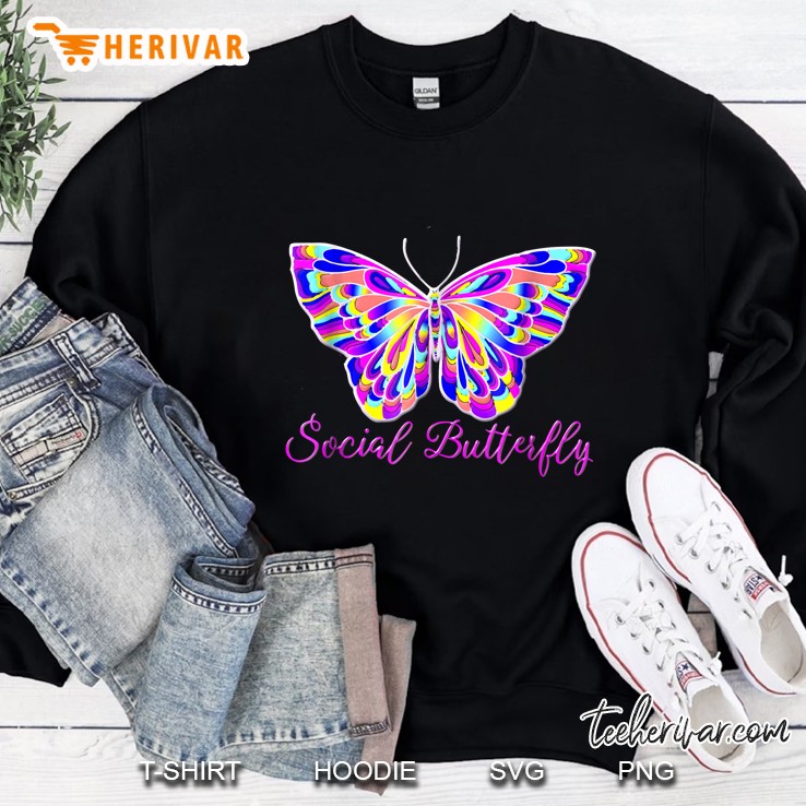 Social Butterfly Colorful Butterfly Version Sweatshirt