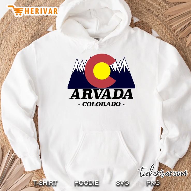 Arvada Colorado Arvada Colorado Flag Mountain Version Hoodie