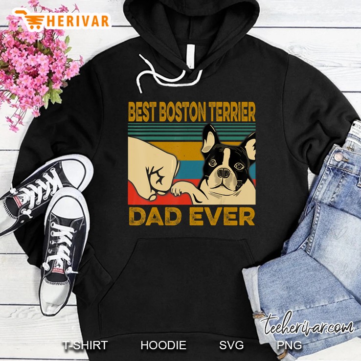 Best Boston Terrier Dad Ever Vintage Version Hoodie
