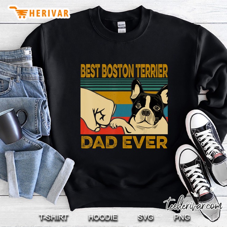 Best Boston Terrier Dad Ever Vintage Version Sweatshirt
