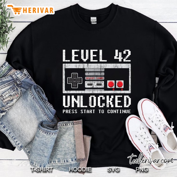 Level 42 Unlocked Press Start To Continue Sweatshirt