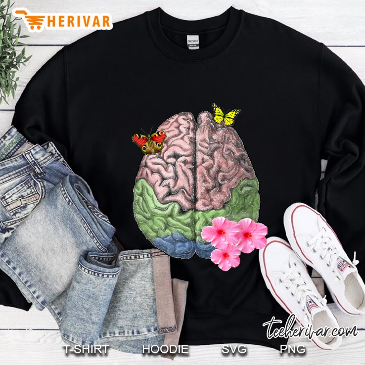 Human Brain Floral And Butterfly Vintage Version Sweatshirt