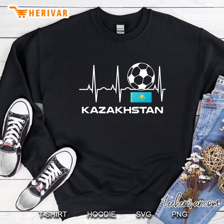 Kazakhstan Soccer Heart Beat And Kazakh Flag Version Sweatshirt