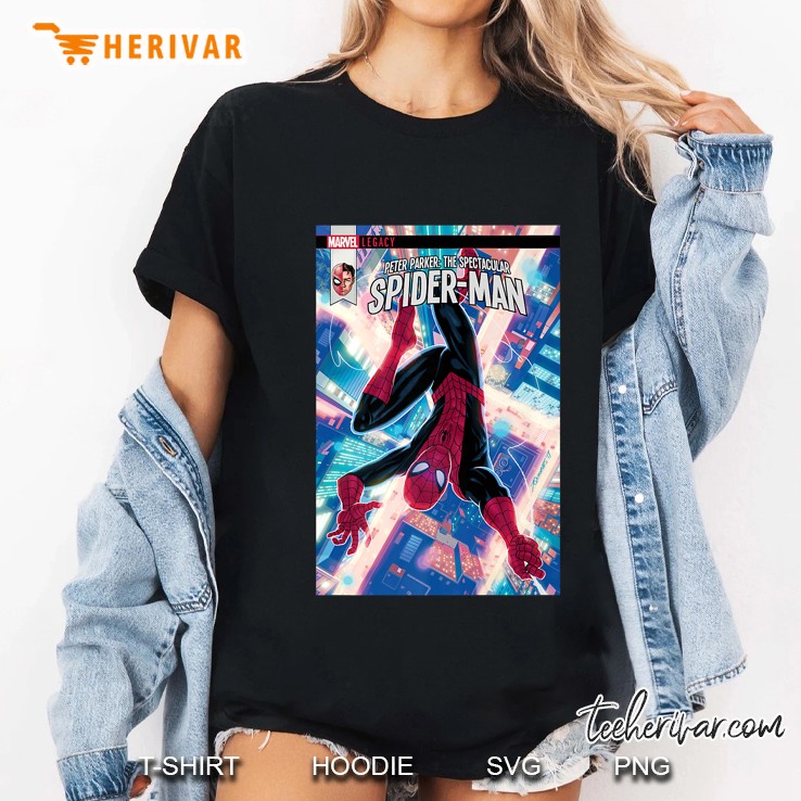 Peter Parker The Spectacular Spider-Man Comic Cover Ladies Tee