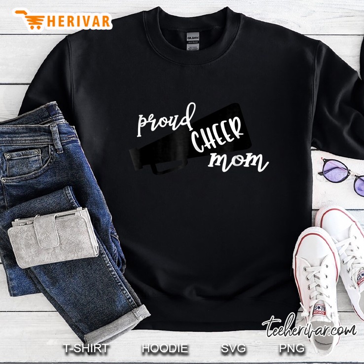 Proud Cheer Mom Black Megaphone Sweatshirt