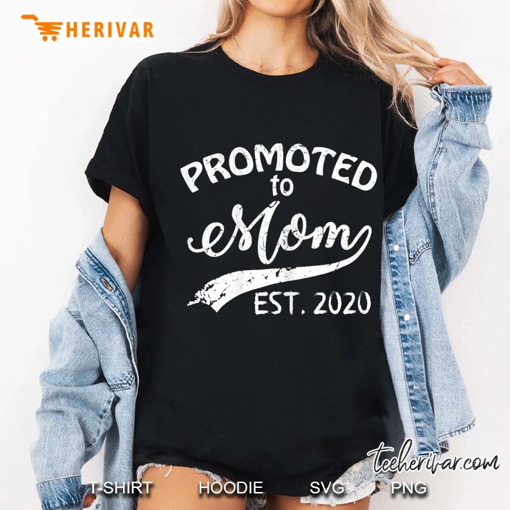 Promoted To Mom EST 2020 Ladies Tee