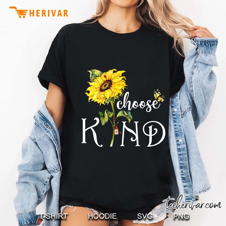 Choose Kind Sunflower Butterfly Ladies Tee
