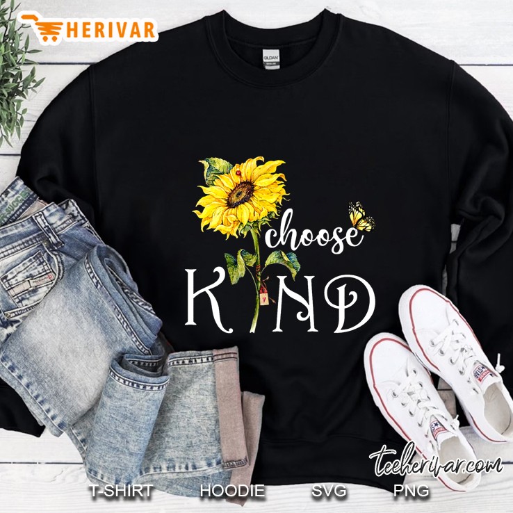 Choose Kind Sunflower Butterfly Sweatshirt