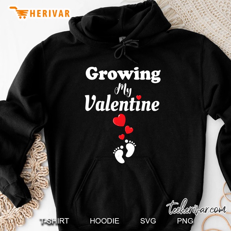 Growing My Valentine Valentine Pregnancy Hoodie