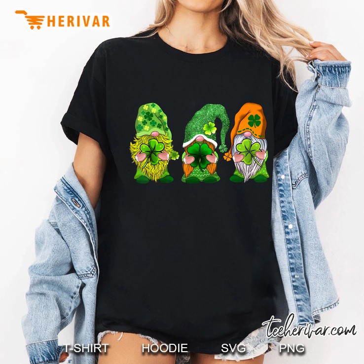 Three Gnomes With Shamrock Ladies Tee