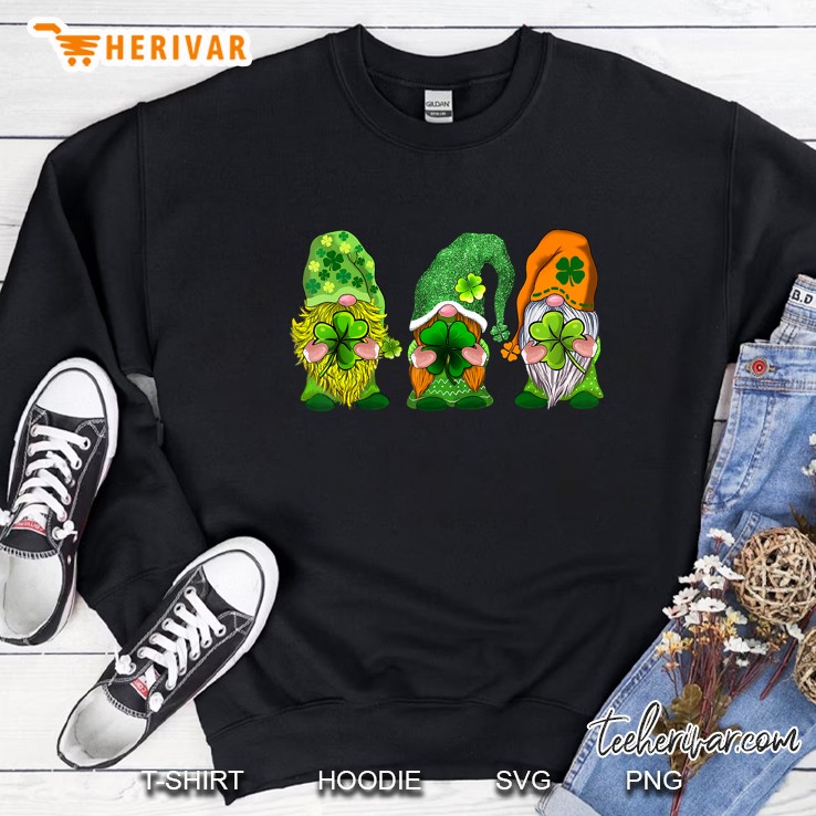 Three Gnomes With Shamrock Sweatshirt