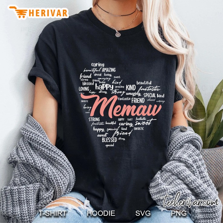 Memaw Love Heart Ladies Tee