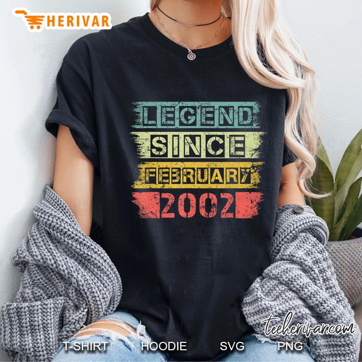 Legend Since February 2002 18th Birthday Vintage Version Ladies Tee
