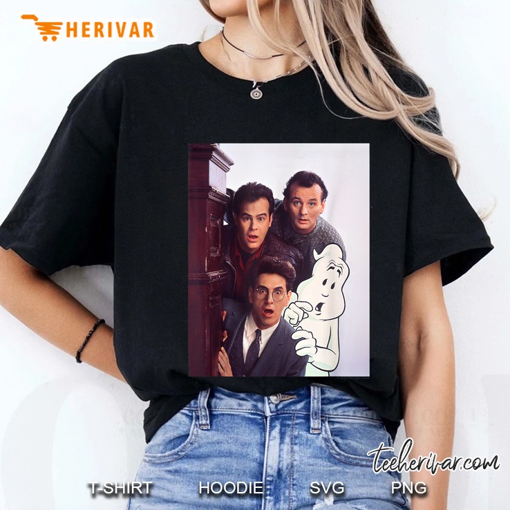 Ghostbusters Group Photo With Ghost Ladies Tee