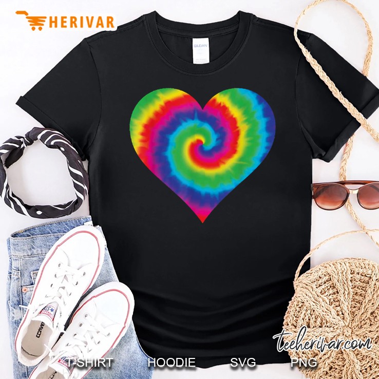 Groovy Tie Dye Heart Funky 70