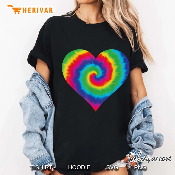 Groovy Tie Dye Heart Funky 70