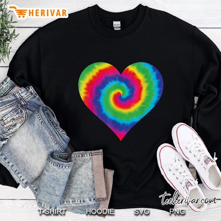 Groovy Tie Dye Heart Funky 70