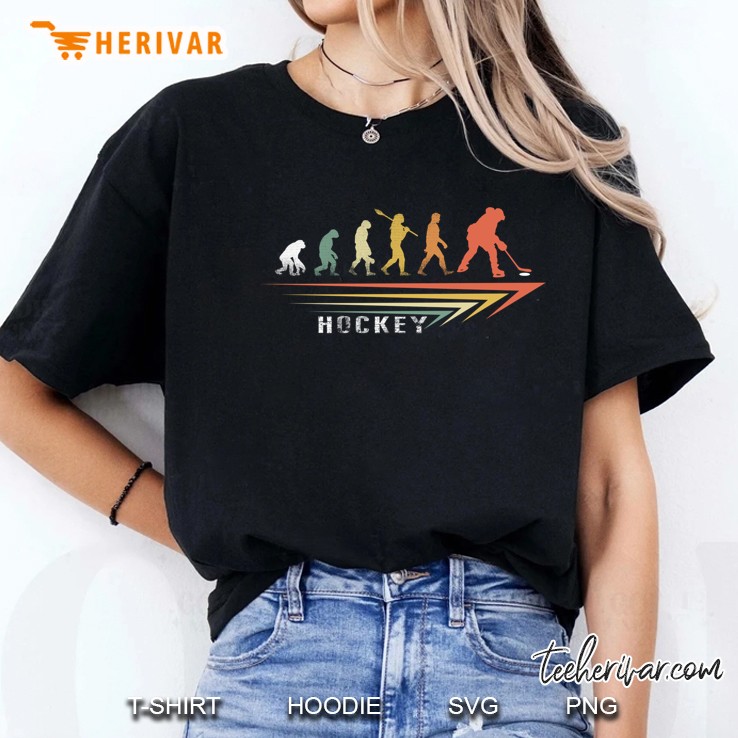 Ice Hockey Evolution Hockey Player Vintage Version Ladies Tee