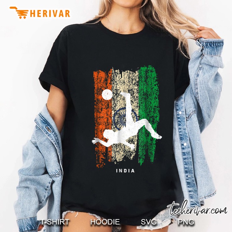 India Flag Soccer Player Silhouette Ladies Tee