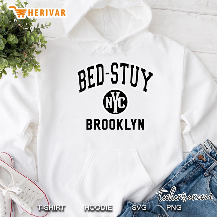 Bed-Stuy Nyc Varsity Style Black Print Hoodie
