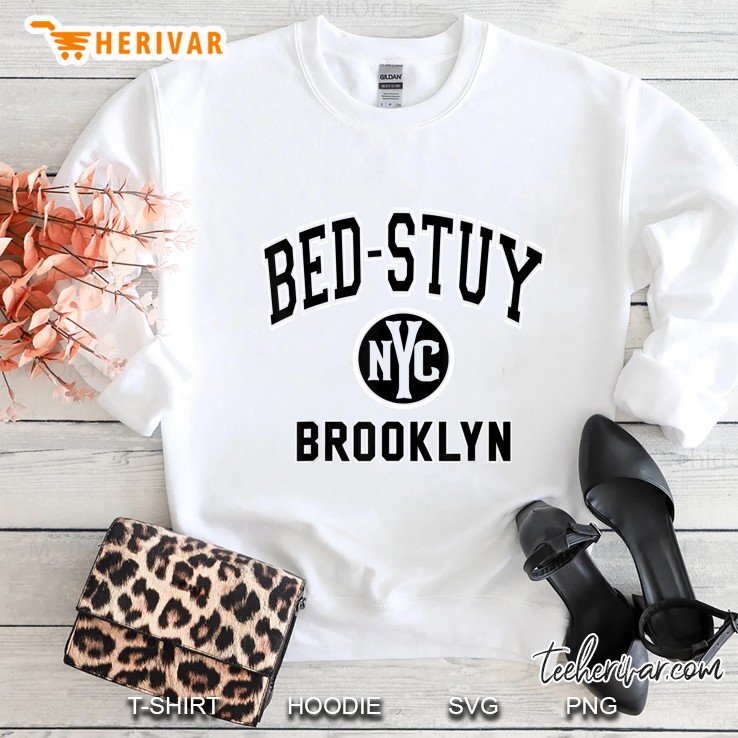 Bed-Stuy Nyc Varsity Style Black Print Sweatshirt