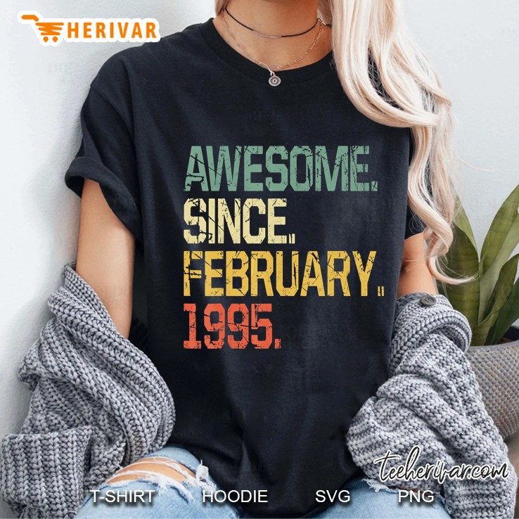 Awesome Since February 1995 Vintage Version Ladies Tee