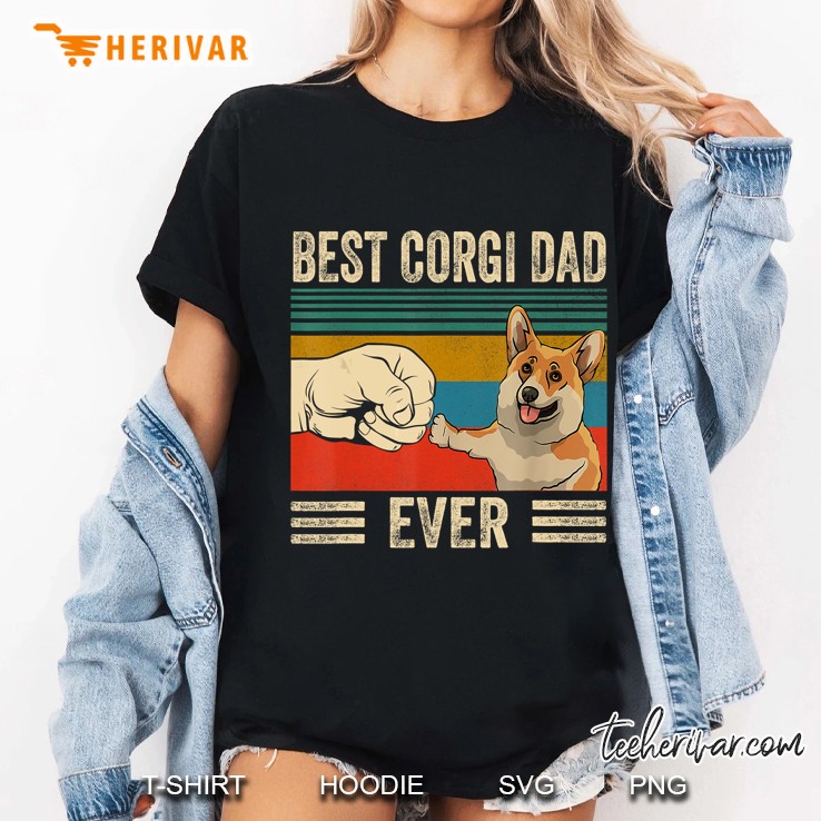 Best Corgi Dad Ever Bump Fit Vintage Ladies Tee