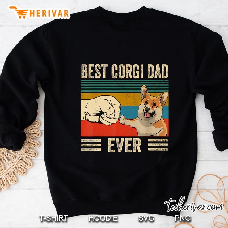 Best Corgi Dad Ever Bump Fit Vintage Sweatshirt
