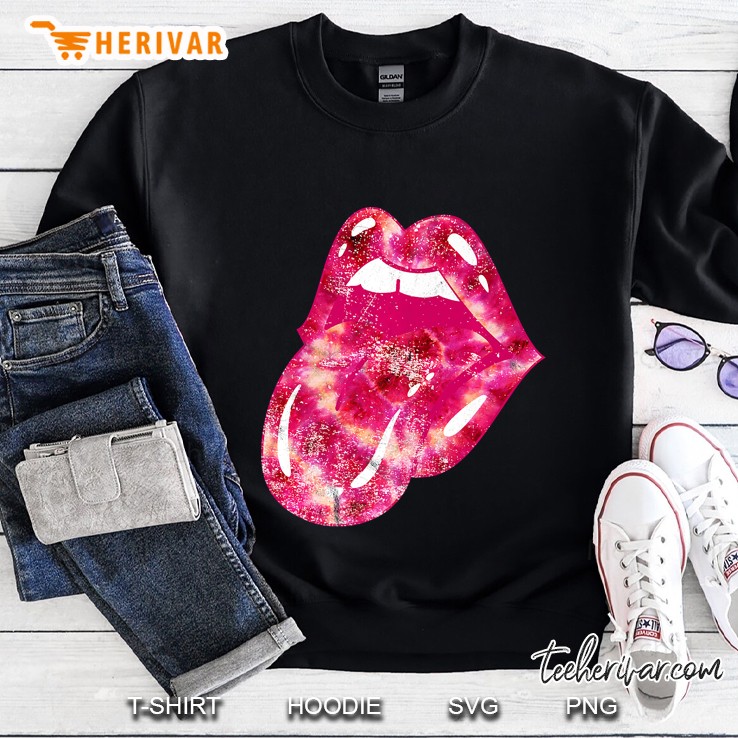 Tie Dye Lips Tongue Out Sweatshirt