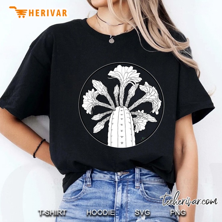 Trichocereus Pachanoi Flower Circle Tattoo Ladies Tee