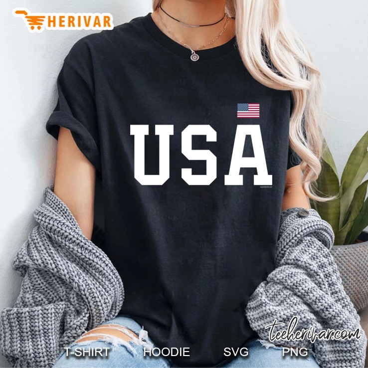 USA American Flag Ladies Tee