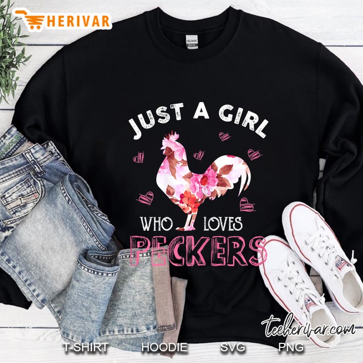 A Girl Who Loves Peckers Floral Chicken Version Sweatshirt
