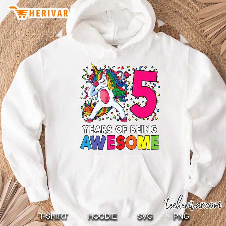 5 Years Of Being Awesome Unicorn Version Hoodie