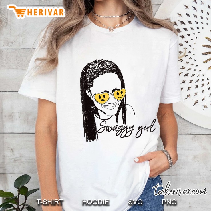 Swaggy Girl Girl Wearing Emoji Glasses Ladies Tee