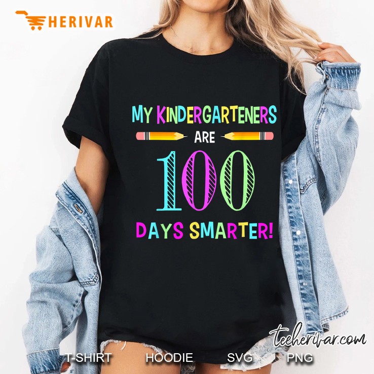 Kindergarten Teacher 100 Days Of School Shirt Ladies Tee