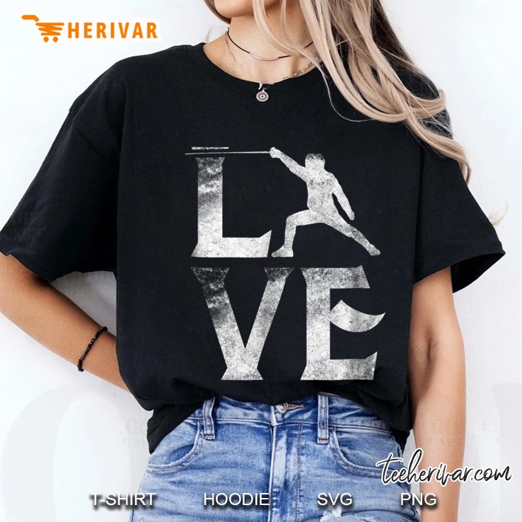 Love Fencing Sabre Fencer Gifts Fence Apparel Tee Ladies Tee