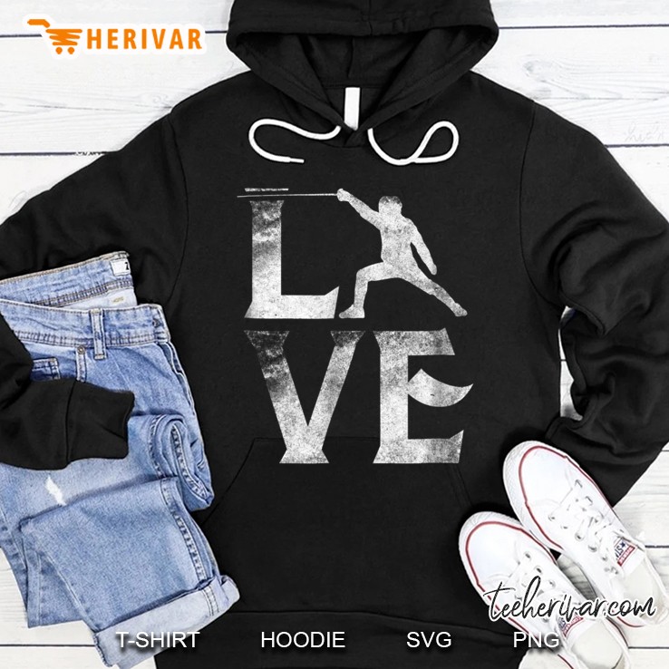 Love Fencing Sabre Fencer Gifts Fence Apparel Tee Hoodie