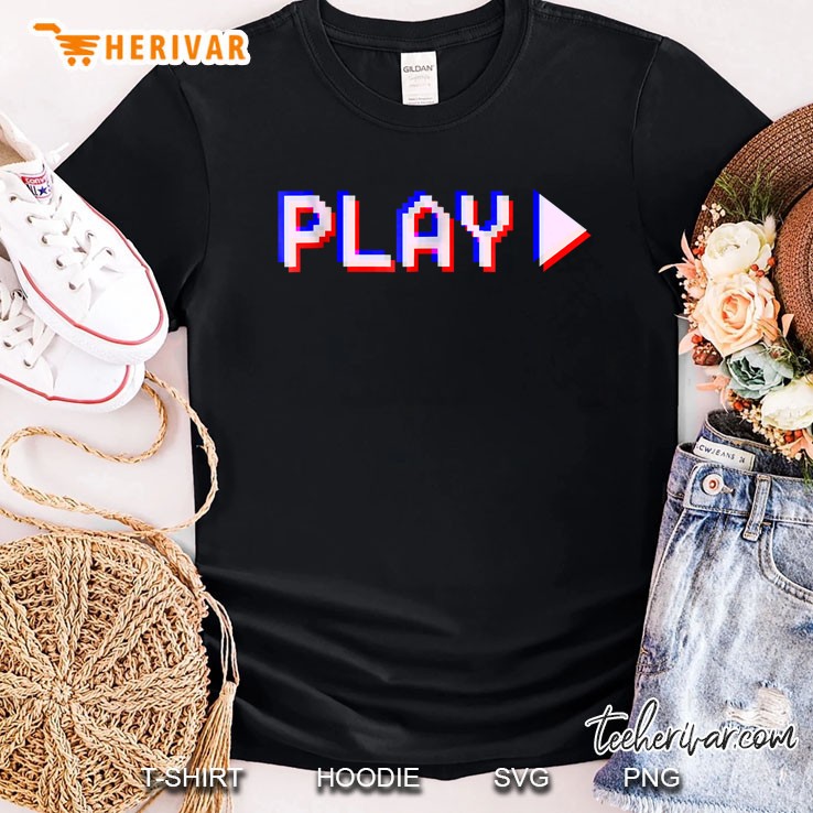 Play Video Game 3D Vaporwave Vcr Grunge Shirt