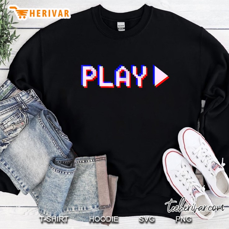 Play Video Game 3D Vaporwave Vcr Grunge Sweatshirt