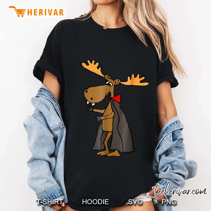 Smilealottees Moose Vampire Ladies Tee